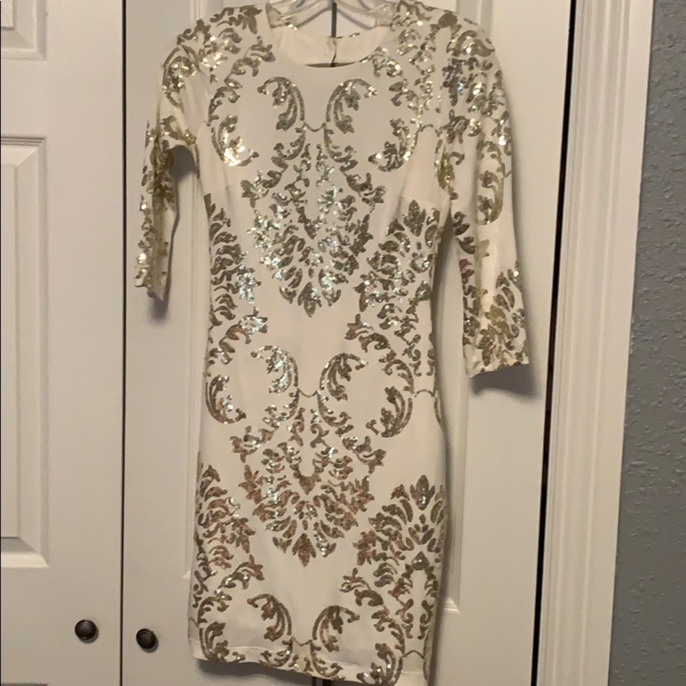 white sequin dress good condition only used once